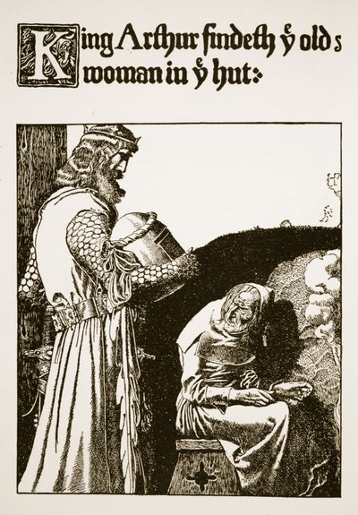 King Arthur Findeth Ye Old Woman in Ye Hut, Illustration from 